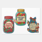 Feuille De Papier Cadeau Pot de Fart de Noël Drôle 100% Flatulence Festive (Devant 2)