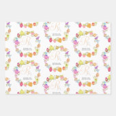 Feuille De Papier Cadeau Pots de thé et tasses Monogramme (Devant 3)