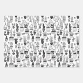 Feuille De Papier Cadeau Pots Plante Succulents Cactus artisanal Chic Cadea (Devant 2)