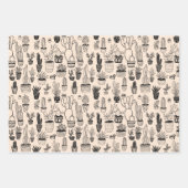 Feuille De Papier Cadeau Pots Plante Succulents Cactus artisanal Chic Cadea (Devant)