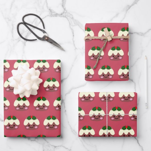 Feuille De Papier Cadeau Pouding de Noël 1 (Recto)