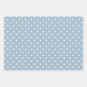 Feuille De Papier Cadeau Poudre Pastel Bleu Polka Blanc Point Élégant Motif (Devant 2)