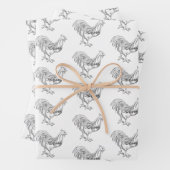 Feuille De Papier Cadeau Poulet en stylo et encre (En situation)