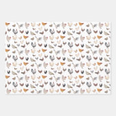 Feuille De Papier Cadeau Poulet motif heureux (Devant)