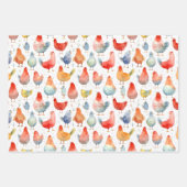 Feuille De Papier Cadeau Poulets d'élevage (Devant 3)