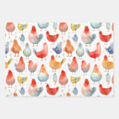 Feuille De Papier Cadeau Poulets d'élevage (Devant)