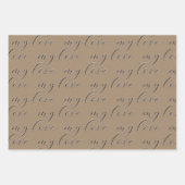 Feuille De Papier Cadeau Pour Vous Mon Amour Et La Joie Élevée Calligraphie (Devant 2)