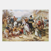 Feuille De Papier Cadeau Premier Thanksgiving, 1621, (Devant)
