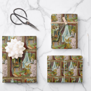 Feuille De Papier Cadeau Première visite de Père Noël