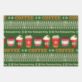 Feuille De Papier Cadeau Prenez Un Joyeux Petit Café Noël (Devant 2)