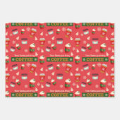 Feuille De Papier Cadeau Prenez Un Joyeux Petit Café Noël (Devant)