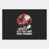Feuille De Papier Cadeau Prenons des bonbons à l'occasion d'Halloween drôle (Devant)