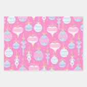 Feuille De Papier Cadeau Preppy Christmas Holiday Ornaments Pastels (Devant 2)