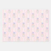 Feuille De Papier Cadeau Préppy Grandmillennial Christmas Bulbs and Bows (Devant 2)