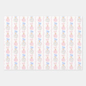 Feuille De Papier Cadeau Préppy Grandmillennial Christmas Bulbs and Bows (Devant)