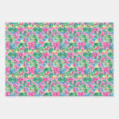 Feuille De Papier Cadeau Préppy Pink Bows et Garland Christmas (Devant 2)