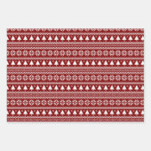 Feuille De Papier Cadeau Présentations festives, arbres de Noël et flocons (Devant)