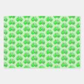 Feuille De Papier Cadeau Prêt à couper le Baby shower de pois verts (Devant)