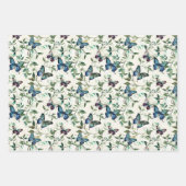 Feuille De Papier Cadeau Pretty Blue Butterflies Fête de mariage (Devant 3)