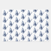 Feuille De Papier Cadeau Pretty Blue Butterfly Birthday (Devant 3)