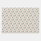 Feuille De Papier Cadeau Pretty Pink Coquette Bow Christmas Tree Pattern (Devant 3)