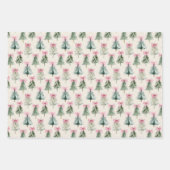 Feuille De Papier Cadeau Pretty Pink Coquette Bow Christmas Tree Pattern (Devant 2)