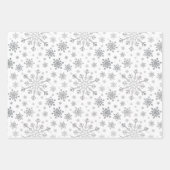 Feuille De Papier Cadeau Pretty Silver Flammes de neige de Noël en hiver bl (Devant 2)