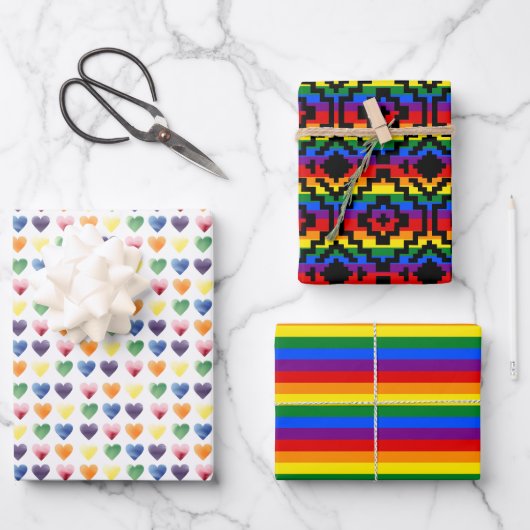 Feuille De Papier Cadeau Pride Rainbow LGBTQ (Recto)