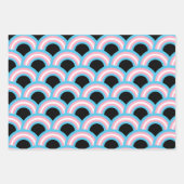 Feuille De Papier Cadeau Prière arc-en-ciel transgenre noir (Devant 3)