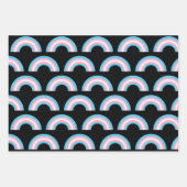 Feuille De Papier Cadeau Prière arc-en-ciel transgenre noir (Devant 2)