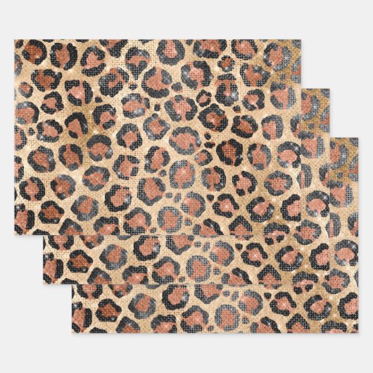 Feuille De Papier Cadeau Prince d'Or noir Brown Leopard (Lot)