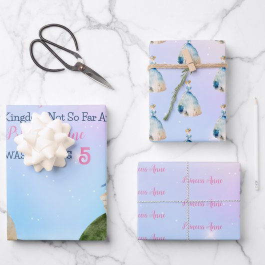 Feuille De Papier Cadeau Princess Birthday Kids (Recto)