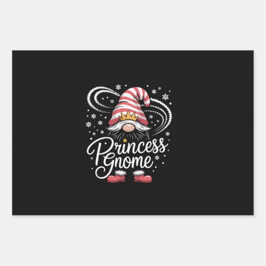 Feuille De Papier Cadeau Princesse Gnome Matching Familles Gnomes Funny Xma (Devant)