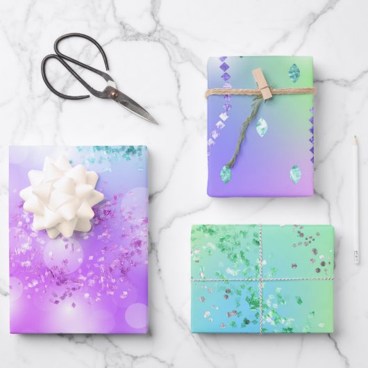 Feuille De Papier Cadeau Princesse Parties scintillant (Recto)