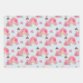 Feuille De Papier Cadeau Princesse rose (Devant)