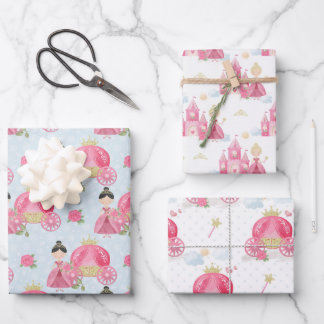 Feuille De Papier Cadeau Princesse rose