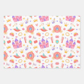 Feuille De Papier Cadeau Princesse rose et Château avec Motif (Devant)