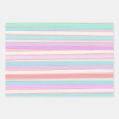 Feuille De Papier Cadeau Printemps couleurs d'été en rayures (Devant 3)