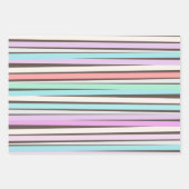 Feuille De Papier Cadeau Printemps couleurs d'été en rayures (Devant 2)
