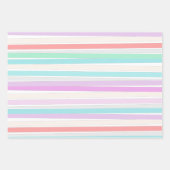 Feuille De Papier Cadeau Printemps couleurs d'été en rayures (Devant)