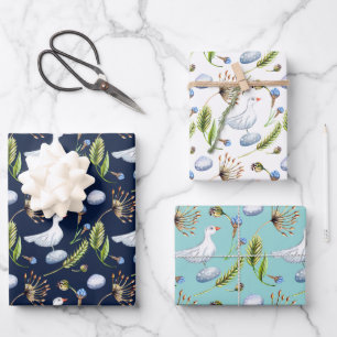 Feuille De Papier Cadeau Printemps de mariage en plein air avec oiseau et b