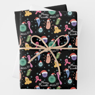 Feuille De Papier Cadeau Professeur de microbiologie de Noël Microbe