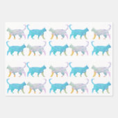 Feuille De Papier Cadeau Promenade de chats (Devant)