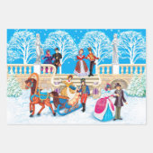 Feuille De Papier Cadeau Promenade hivernale (Devant)