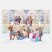 Feuille De Papier Cadeau Promenade hivernale (Devant 3)