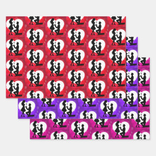 Feuille De Papier Cadeau Proposition cardiaque Collection Silhouette