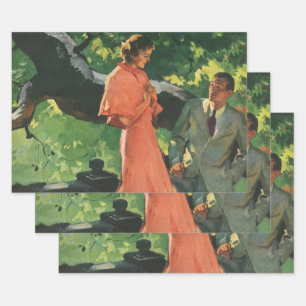 Feuille De Papier Cadeau Proposition vintage ; Voulez-Vous M'Épouser ?