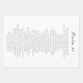 Feuille De Papier Cadeau Psaumes d'écriture Noir et blanc Chic branché (Devant 3)