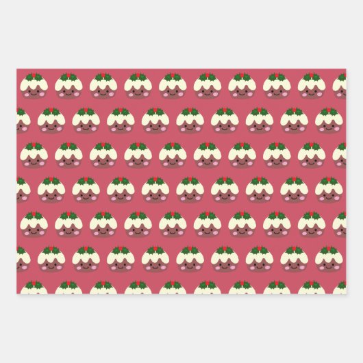 Feuille De Papier Cadeau Pudding de Noël 1 (Devant 2)