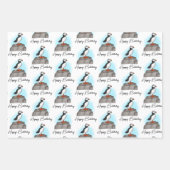 Feuille De Papier Cadeau Puffin d'anniversaire personnalisé (Devant)